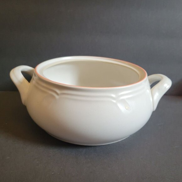 Vintage Country Ware Peachwood Stoneware Floral Soup Tureen With Lid & Handles W - Picture 2 of 11